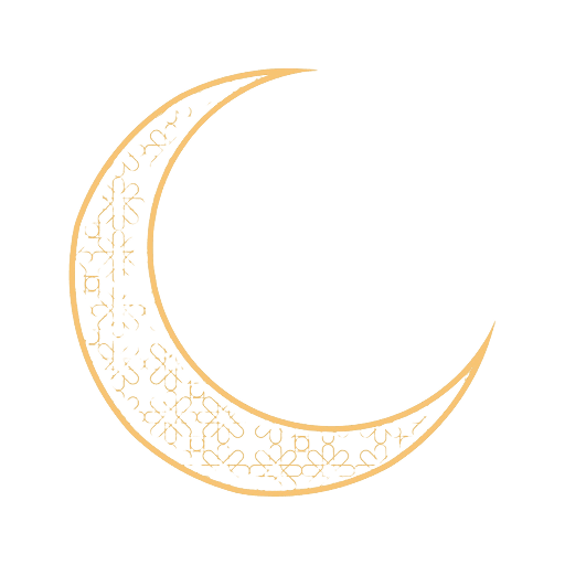 Decorative Gold Crescent Moon PNG