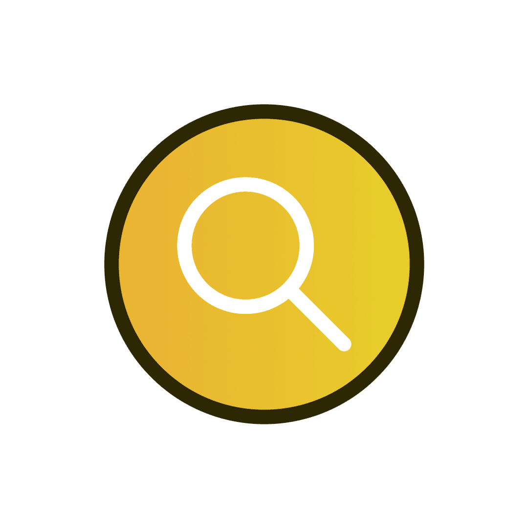 Yellow Gradient Circle Search Icon PNG