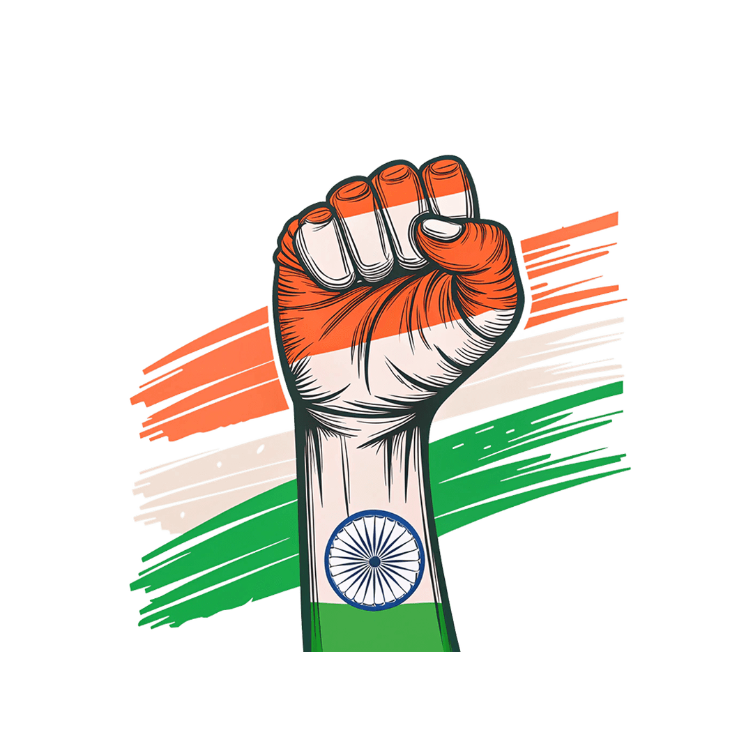Patriotic Indian Tricolor Power Fist