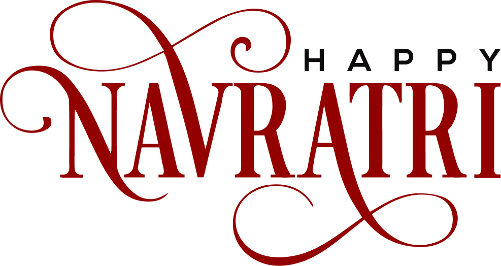 Elegant Happy Navratri Typography PNG