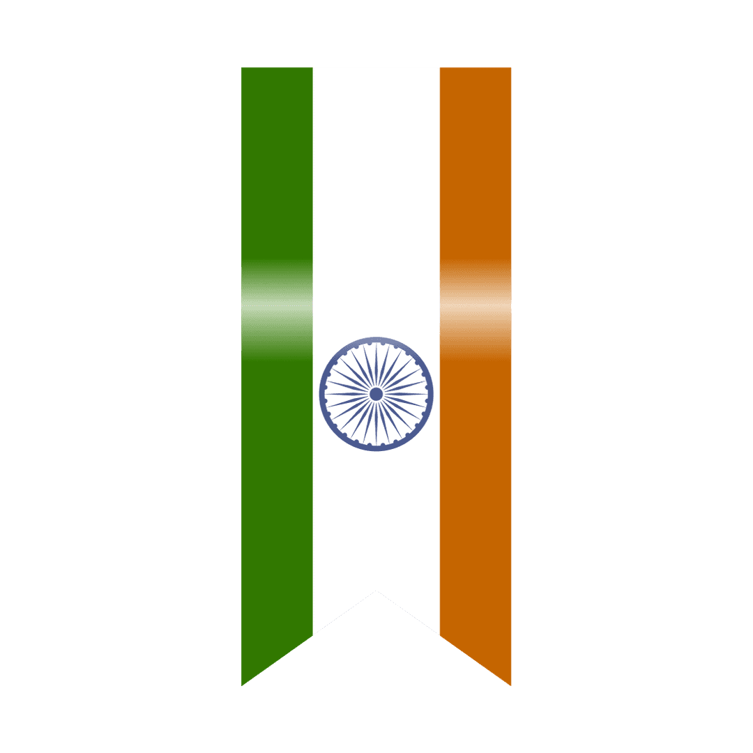 Vertical Indian National Flag Swallowtail Pennant