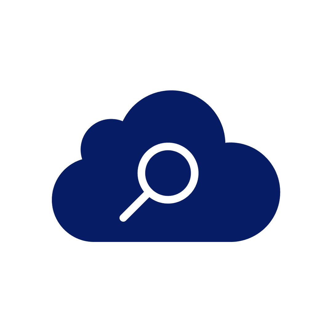 Dark Blue Cloud Search Icon PNG