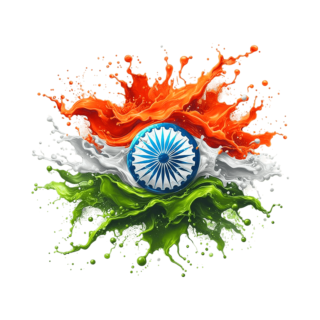 Dynamic Indian Tricolor Liquid Paint Splash