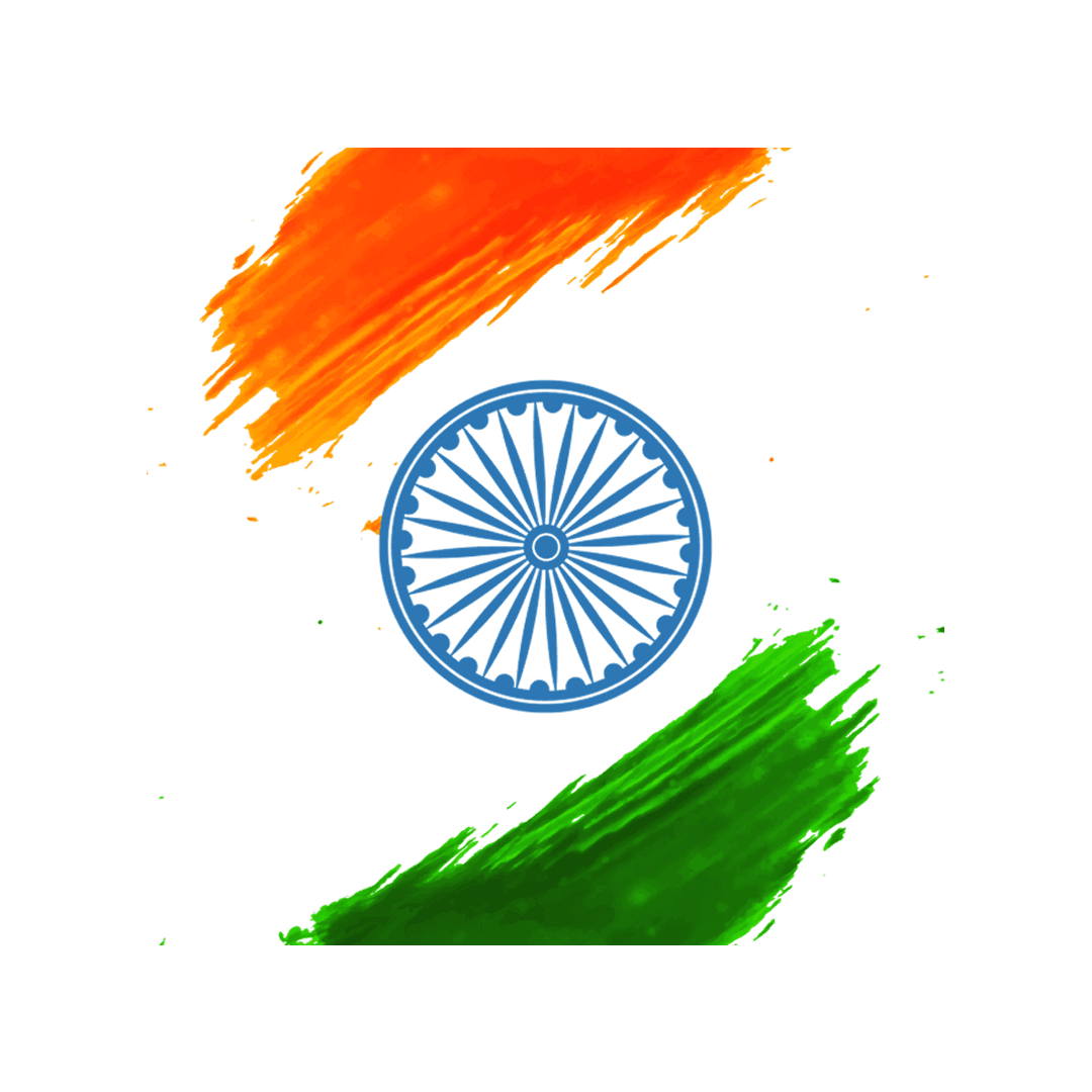 Minimalist Brushstroke Indian Flag