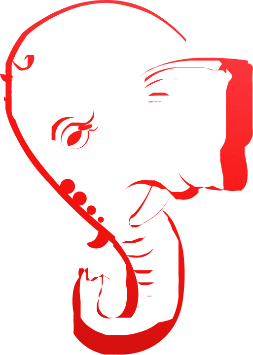 Red Elephant-Faced Ganesh PNG