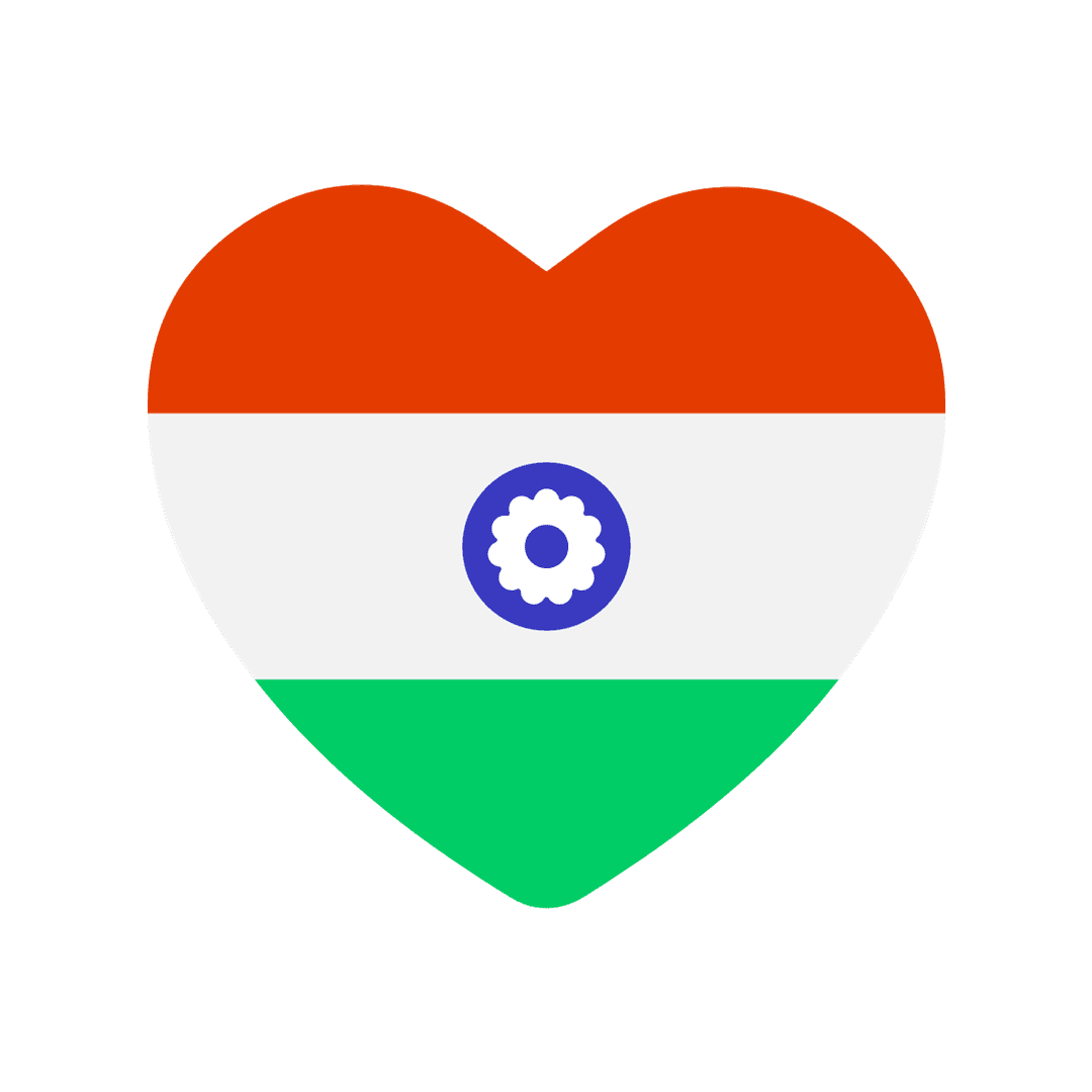 Heart-Shaped Indian National Flag Icon