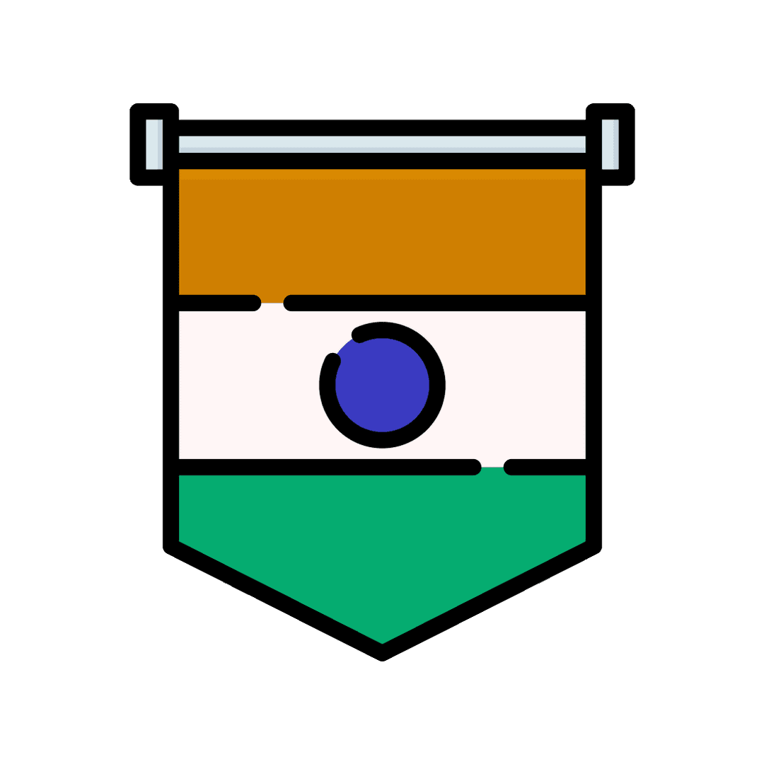 Vertical Indian National Flag Banner Icon