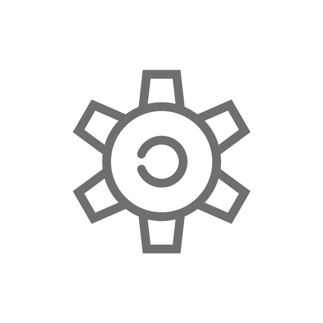 Grey Outline Gear Settings Icon PNG