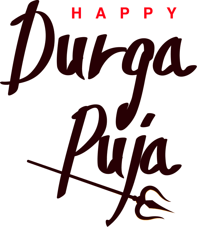 Happy Durga Puja Text PNG