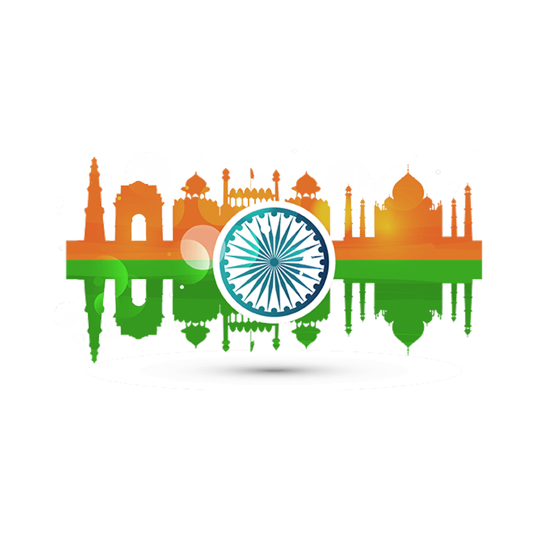 Indian Monument Skyline with Ashoka Chakra