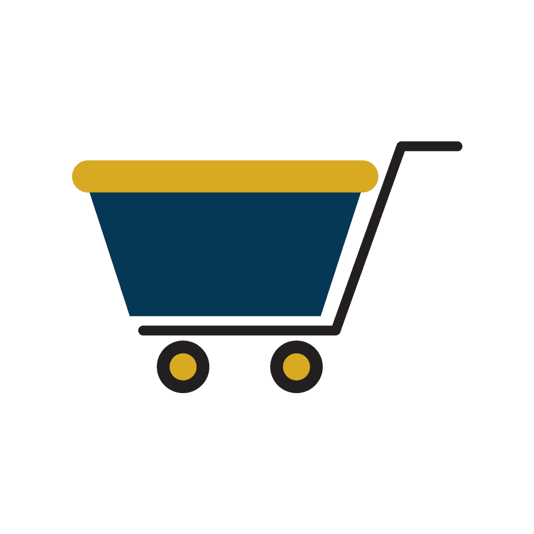 Blue & Yellow Retail Cart Icon