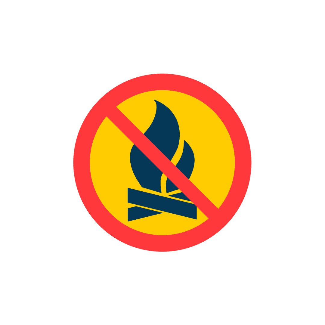 No Open Flames Prohibition Sign Illustration