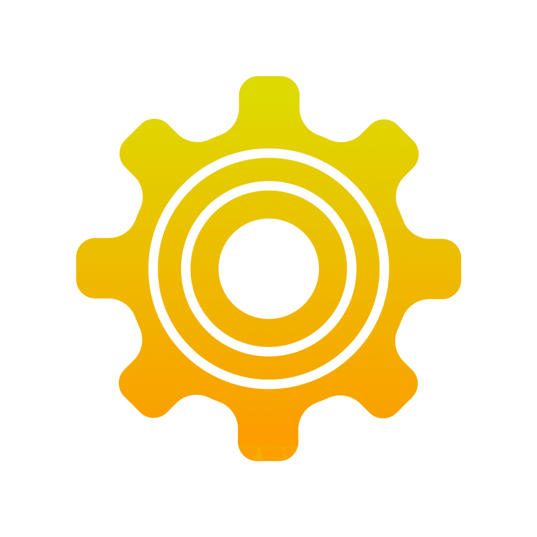 Yellow Gradient Gear Settings Icon PNG