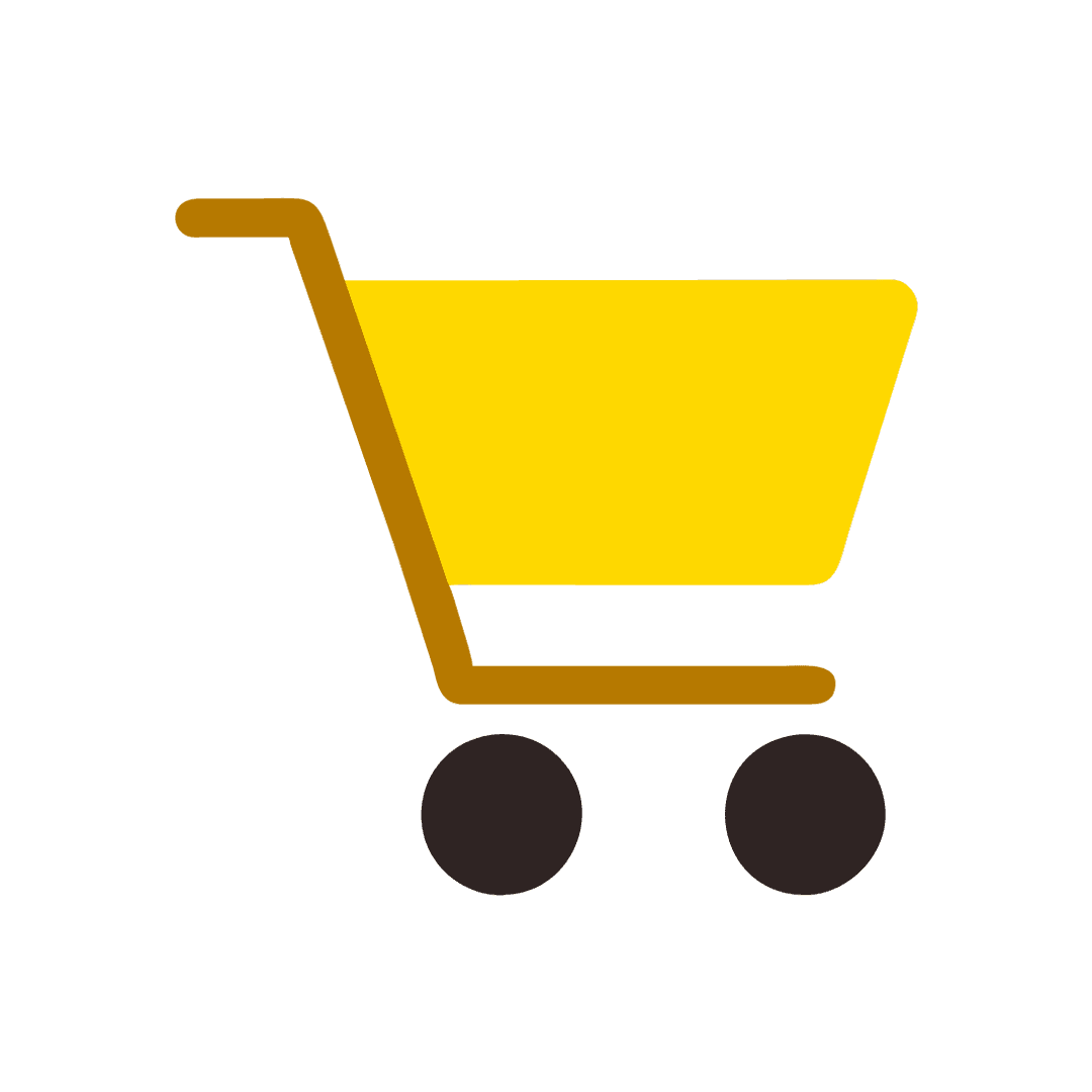 Minimalist Yellow Shopping Cart Icon