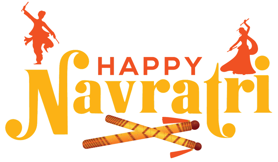 Happy Navratri Dandiya Design PNG