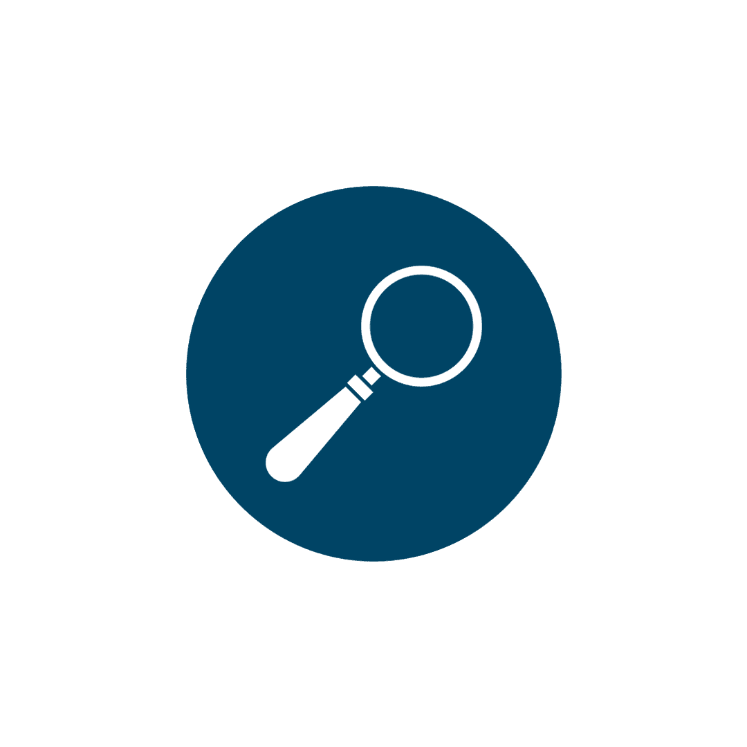 Classic Dark Blue Circle Search Icon PNG