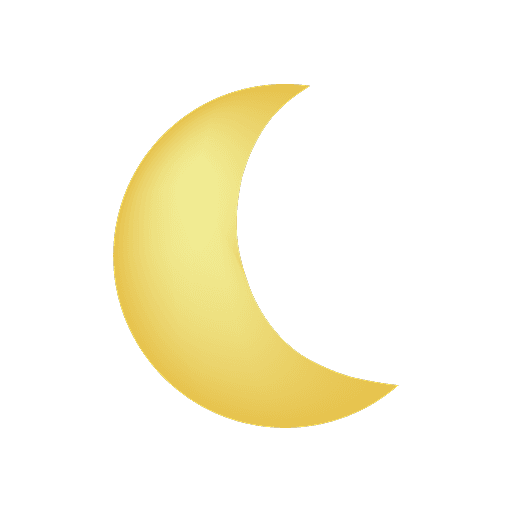 Soft Golden Crescent Moon PNG