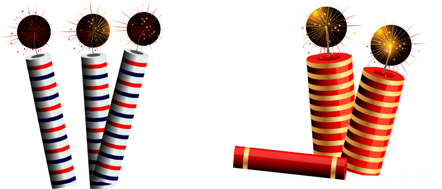 Festive Diwali Firework Rockets PNG