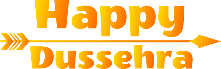 Happy Dussehra Gradient Typography PNG