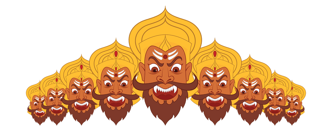 Ravana Ten Heads Illustration PNG