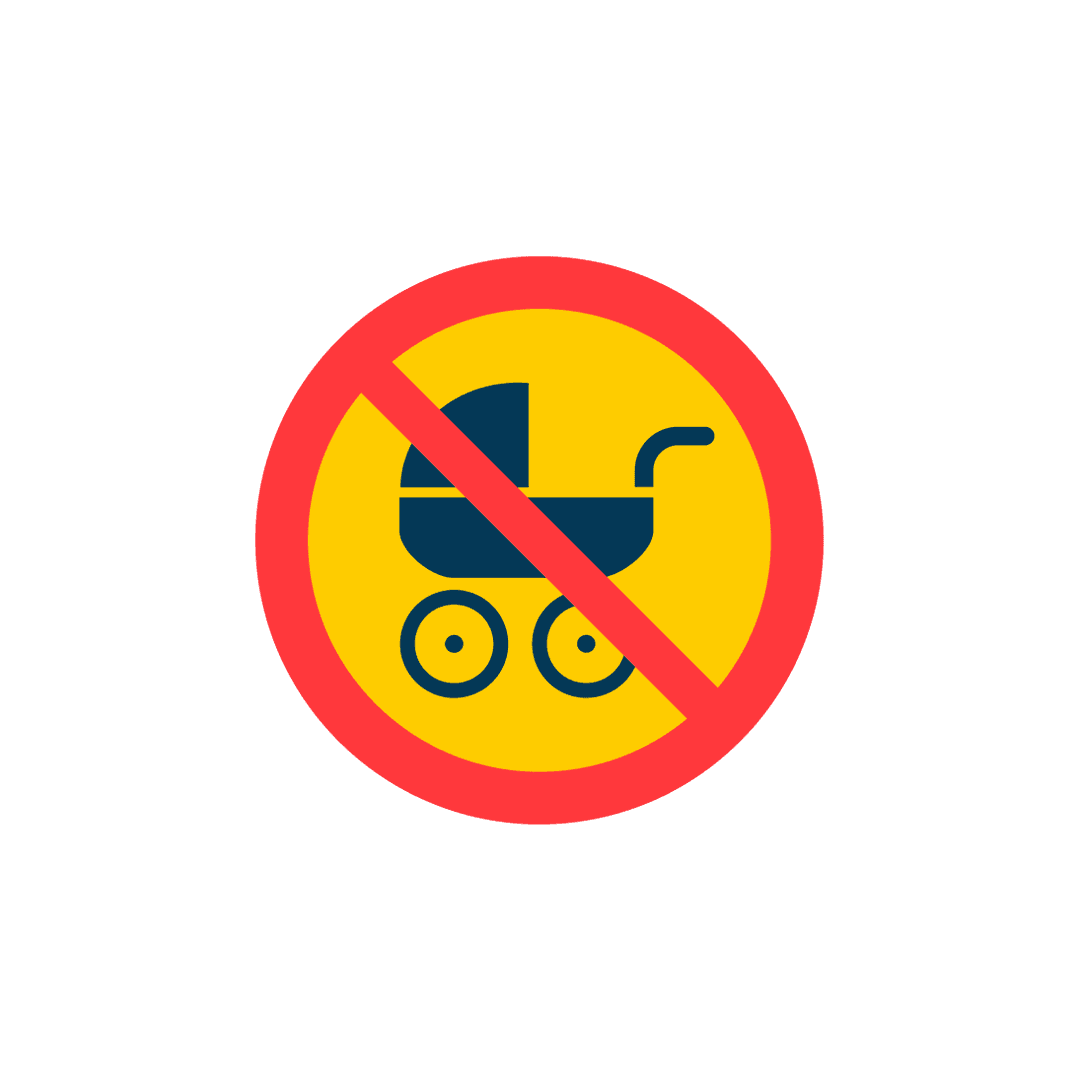 No Baby Carriages Icon