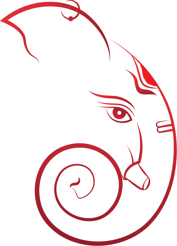 Red Gradient Ganesh PNG