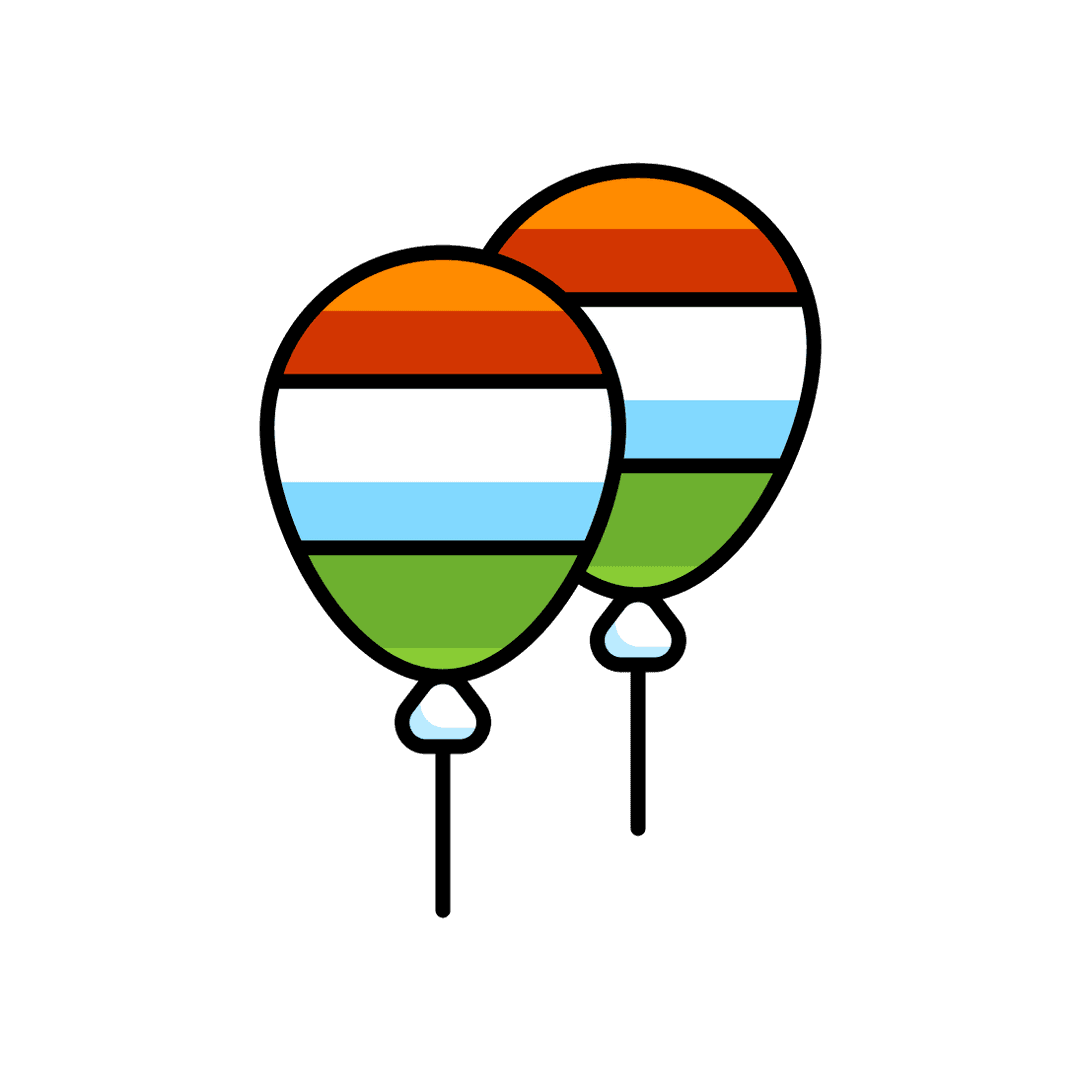 Indian Tricolor Celebratory Balloons Illustration