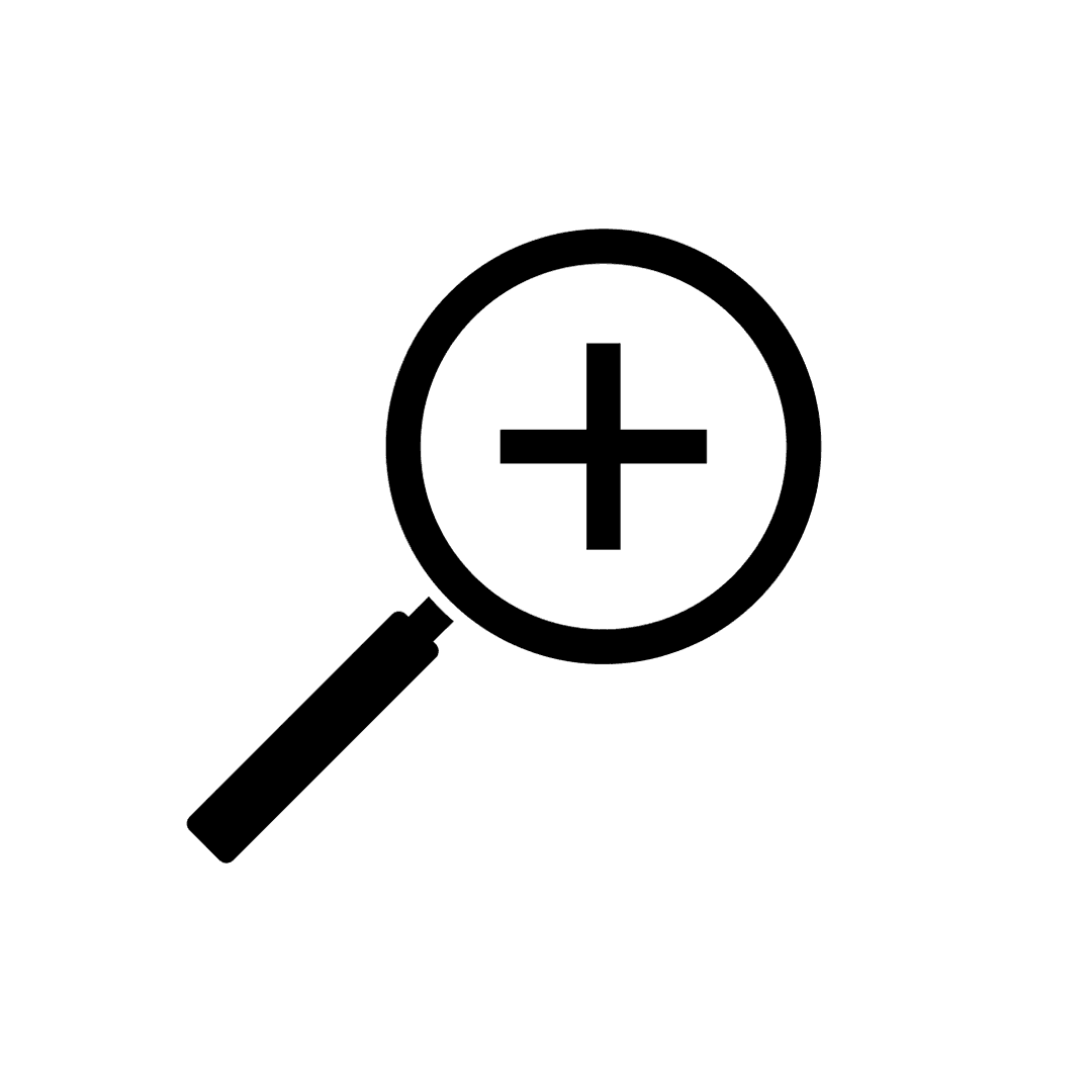 Black Zoom In Magnifying Glass Icon PNG