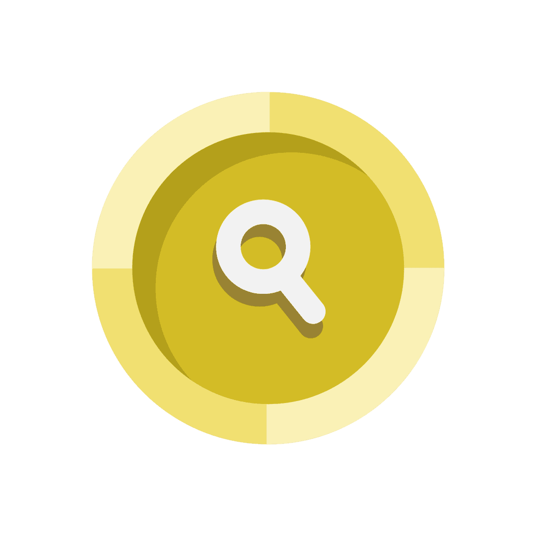 Modern 3D Yellow Search Button Icon PNG