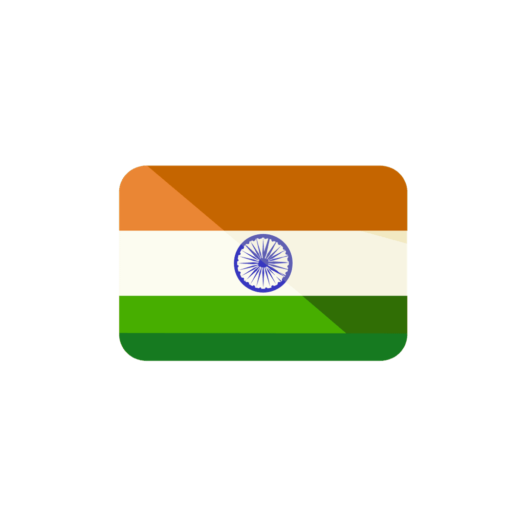Rounded Rectangular Indian National Flag Icon
