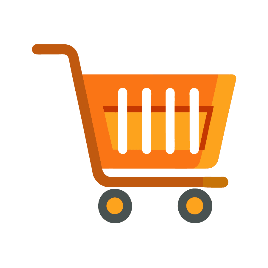 Orange & White Striped Shopping Cart
