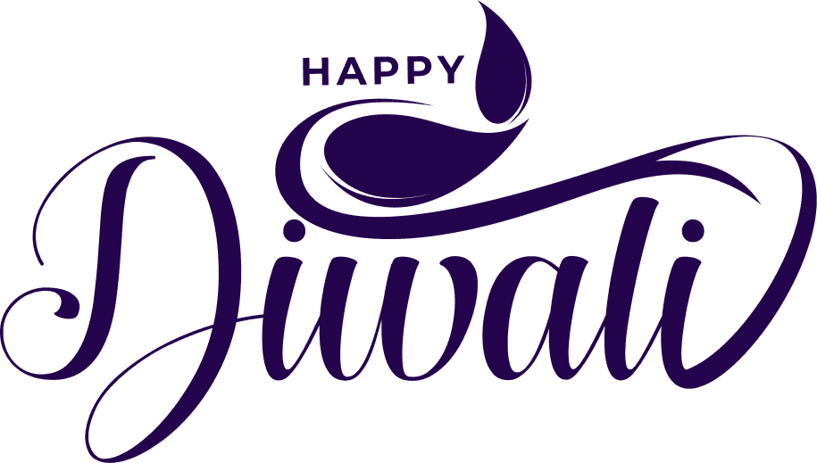 Modern Happy Diwali Logo-Style Typography PNG