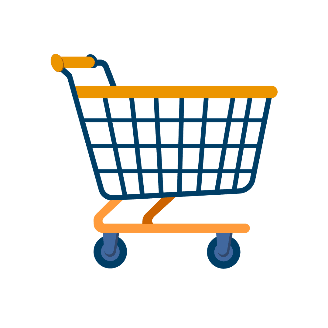 Blue & Orange Supermarket Trolley