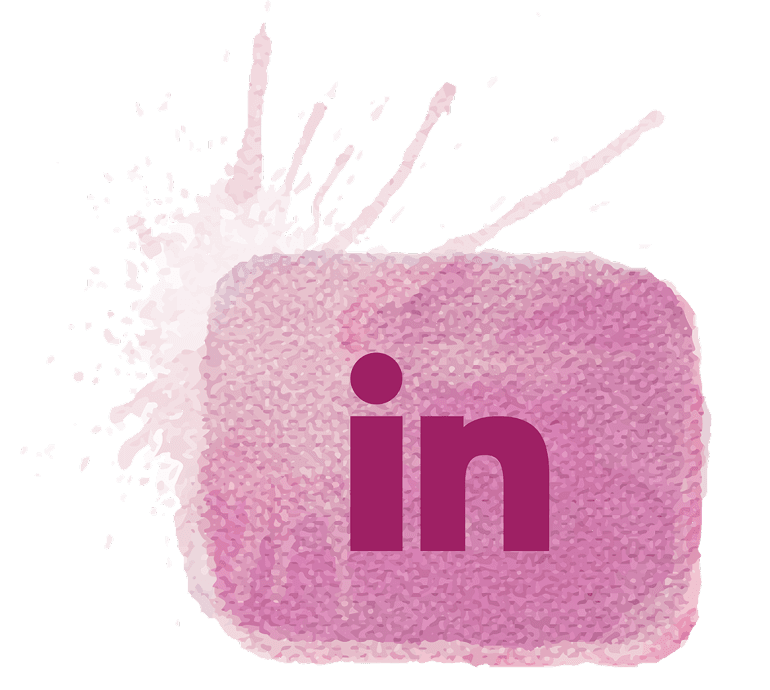 Pink Watercolor LinkedIn Icon PNG