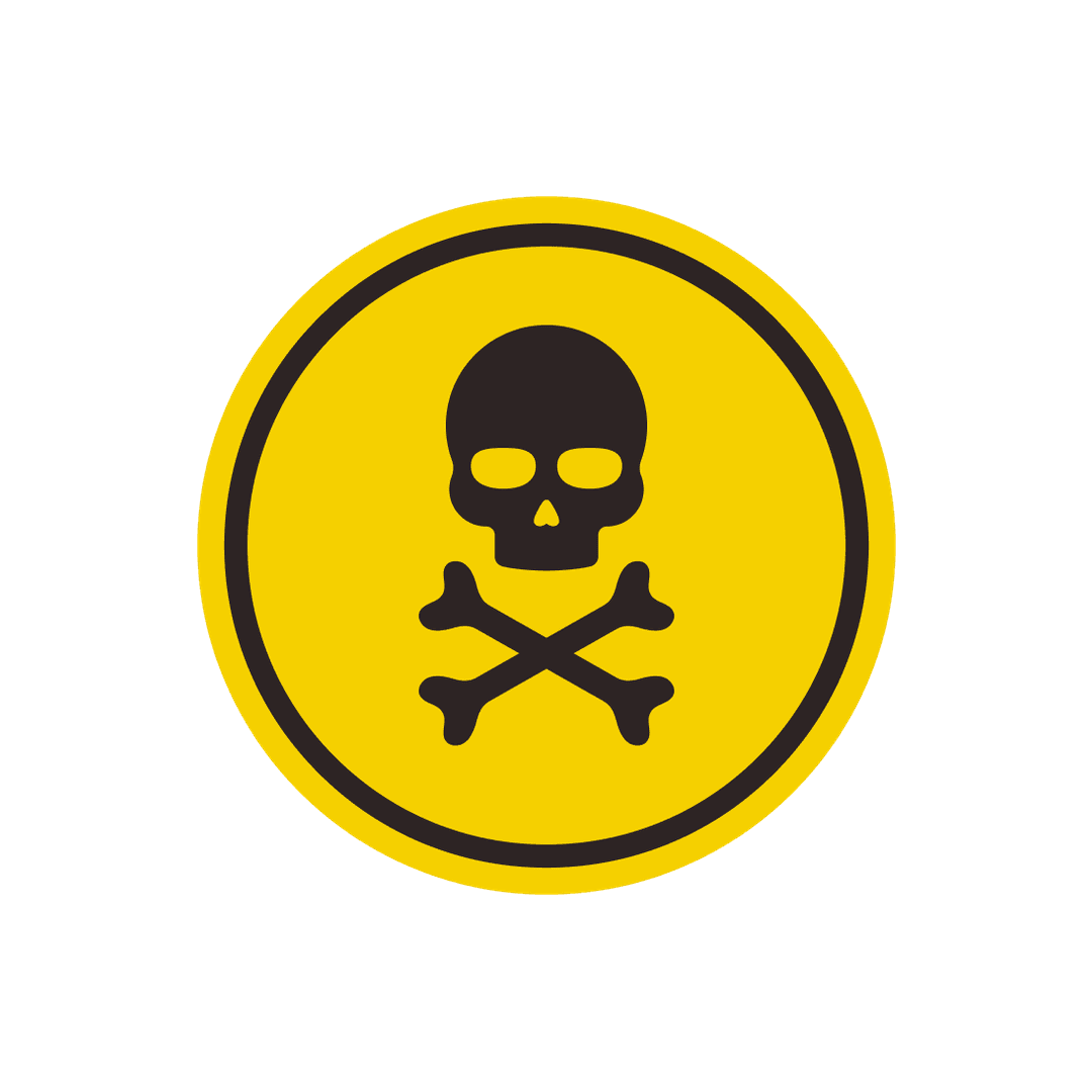 Circular Skull & Crossbones Danger Icon