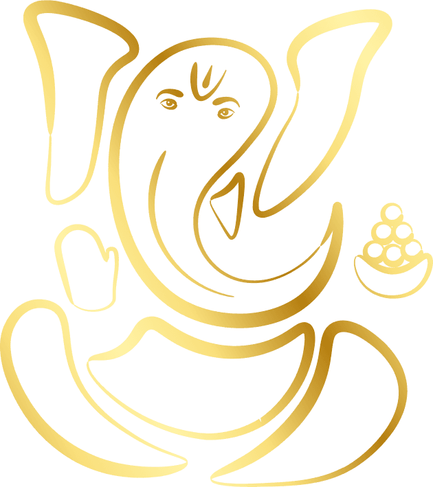 White-Golden Lord Ganesh PNG