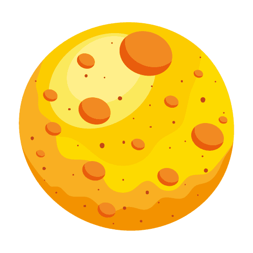 Cartoon Yellow Full Moon PNG
