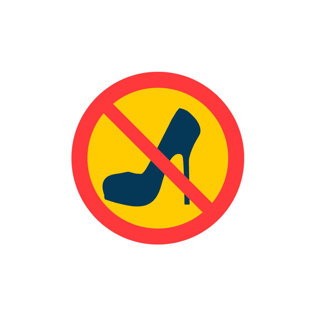 No High Heels Allowed Sign Icon PNG
