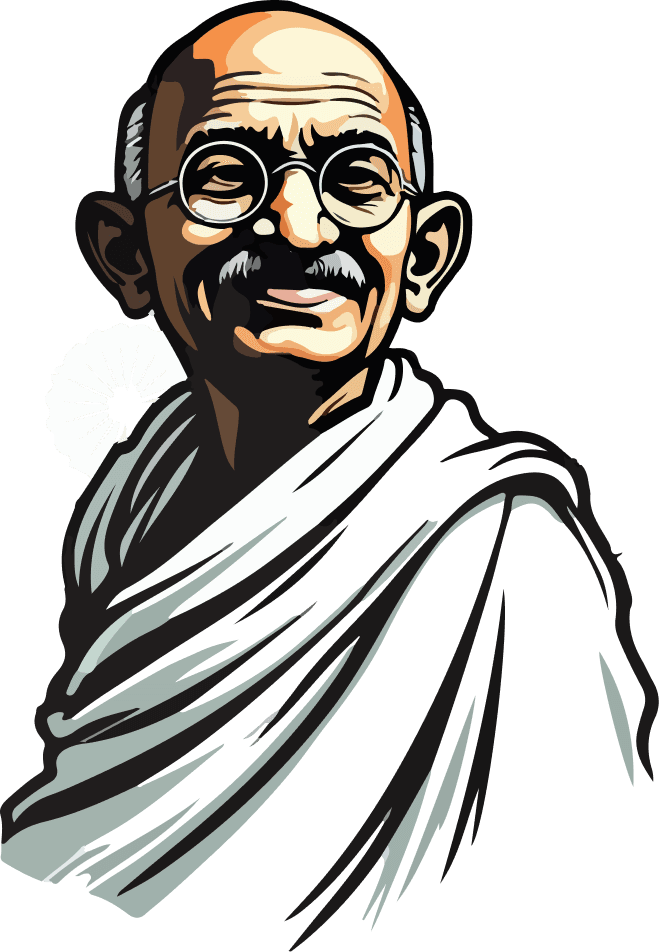 High-Contrast Mahatma Gandhi Vector Portrait
