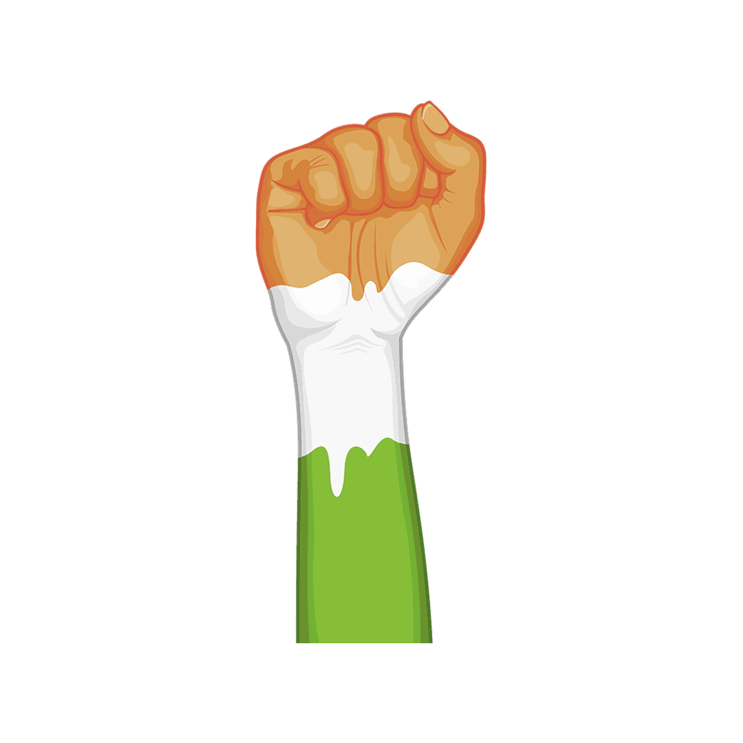 Patriotic Indian Tricolor Raised Fist Illustration