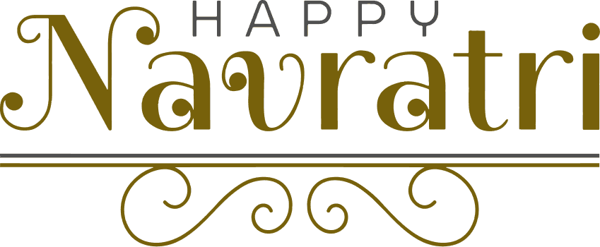 Stylish Happy Navratri Typography PNG