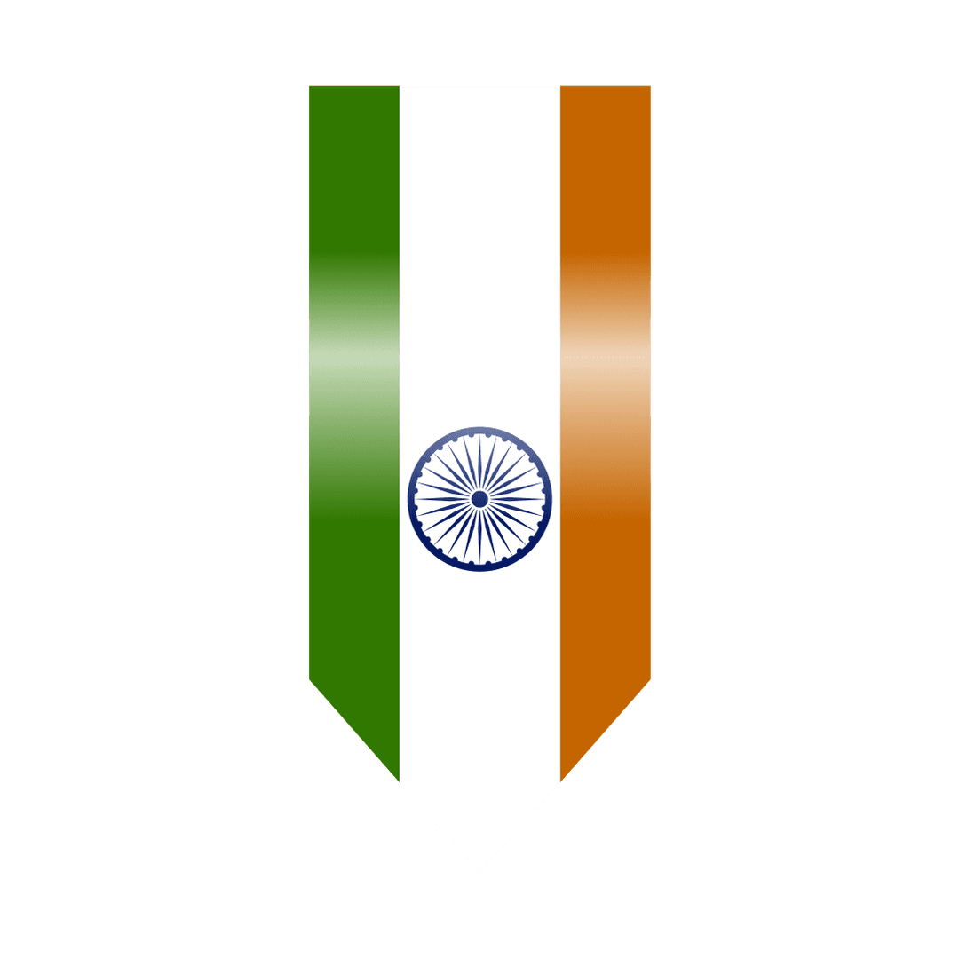 Vertical Indian National Flag Pennant Illustration