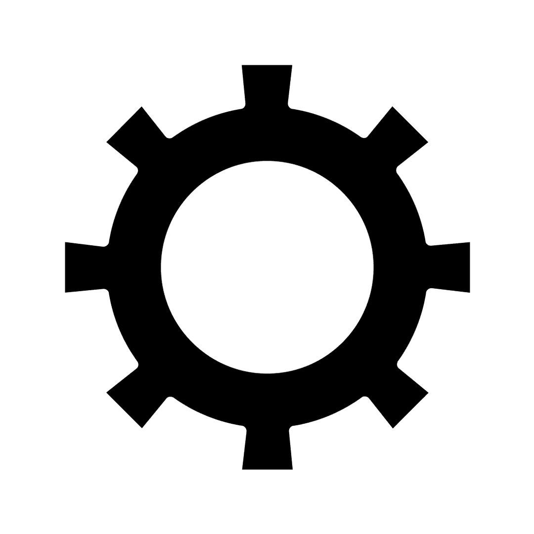 Black Gear Settings Icon PNG