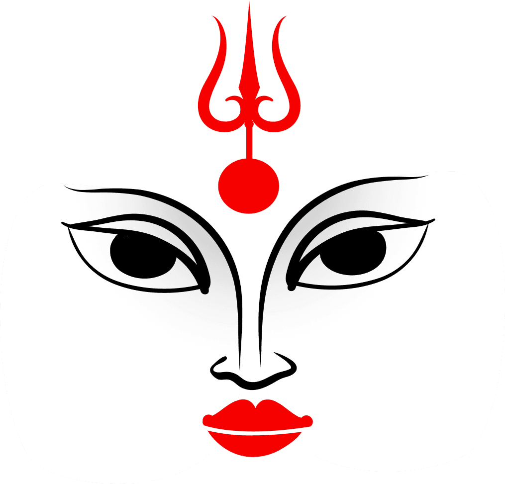 Maa Durga Rudra Roop Face PNG