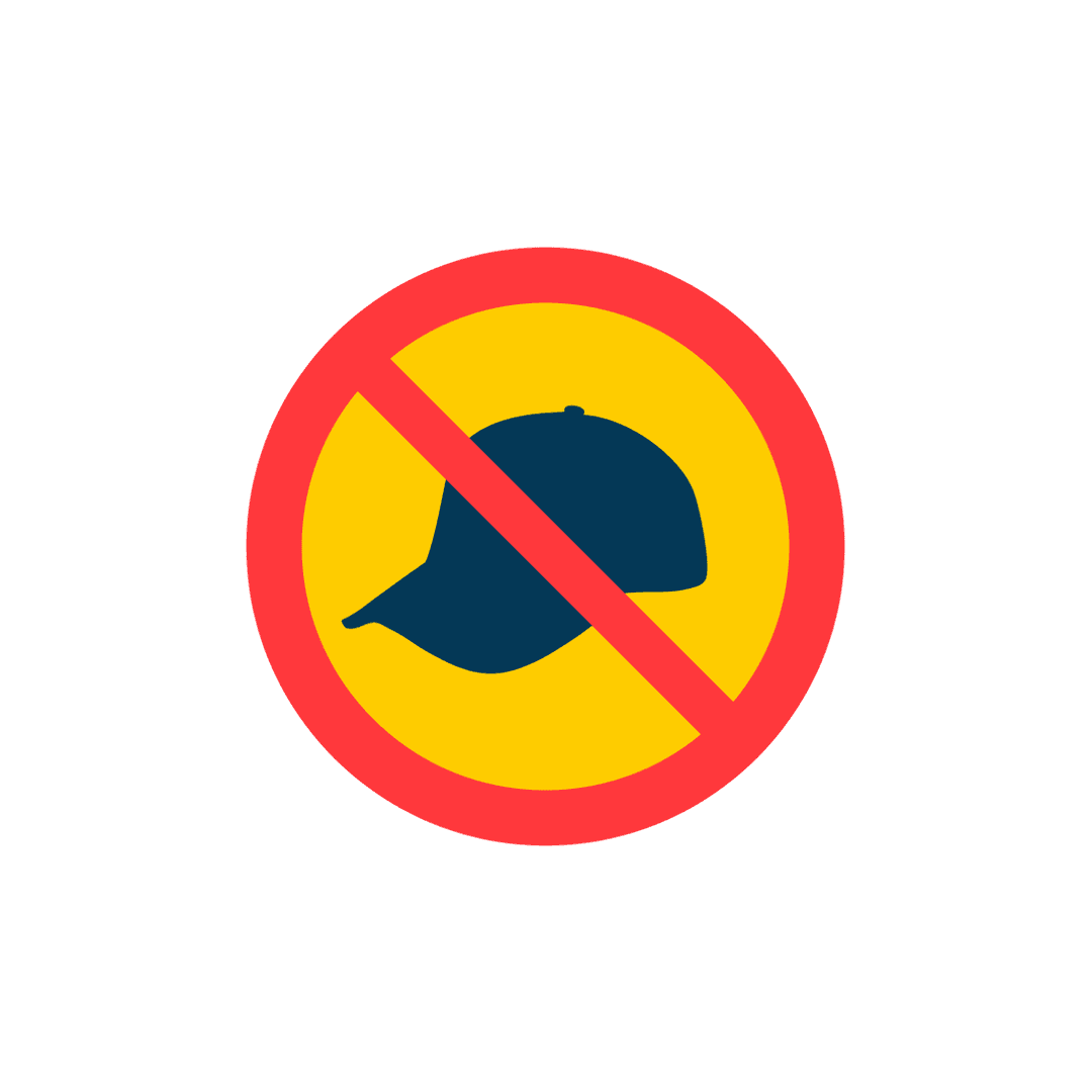 No Hats Allowed Sign PNG