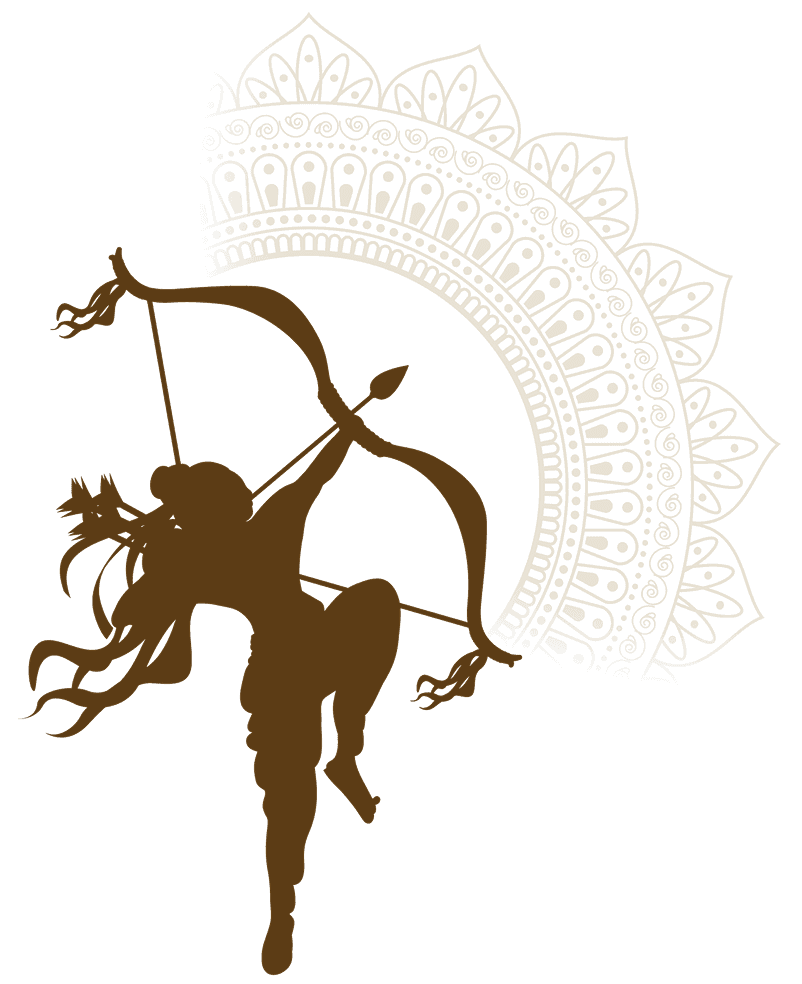 Lord Ram Warrior Pose PNG